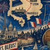 France Retro Match Day Hawaiian Shirt vintage fabric detail