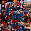 USA Match Day Hawaiian Shirt tailgate hanger display