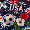 USA Match Day Hawaiian Shirt USA soccer print detail