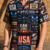 USA Poster Grid Match Day Hawaiian Shirt model view, revised to match front hanger design