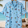 USA Sky Repeat Match Day Hawaiian Shirt seaside hanger display
