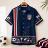 USA Match Day Border Hawaiian Shirt hanger display