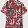 USA Sticker Collage Match Day Hawaiian Shirt back display