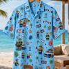 USA Yellow Cartoon Match Day Hawaiian Shirt front seaside hanger display