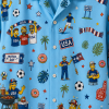 USA Yellow Cartoon Match Day Hawaiian Shirt print detail